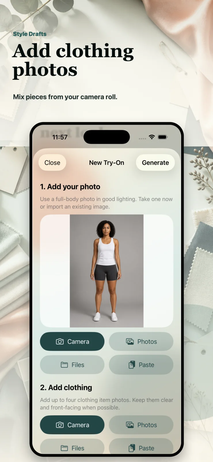 Add clothing references screen in Try On Clothes